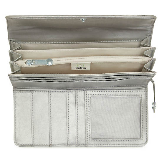 Kipling Money Land Metallic Snap Plånbok Silver | SE 1430BE